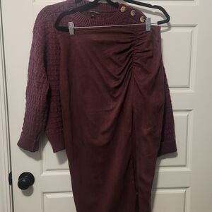 Alexia Admor Deep Wine Pencil Skirt